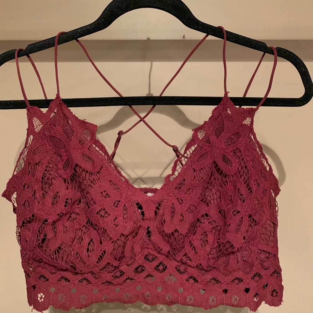 Grehy Maroon Lace Bralette - Size XL